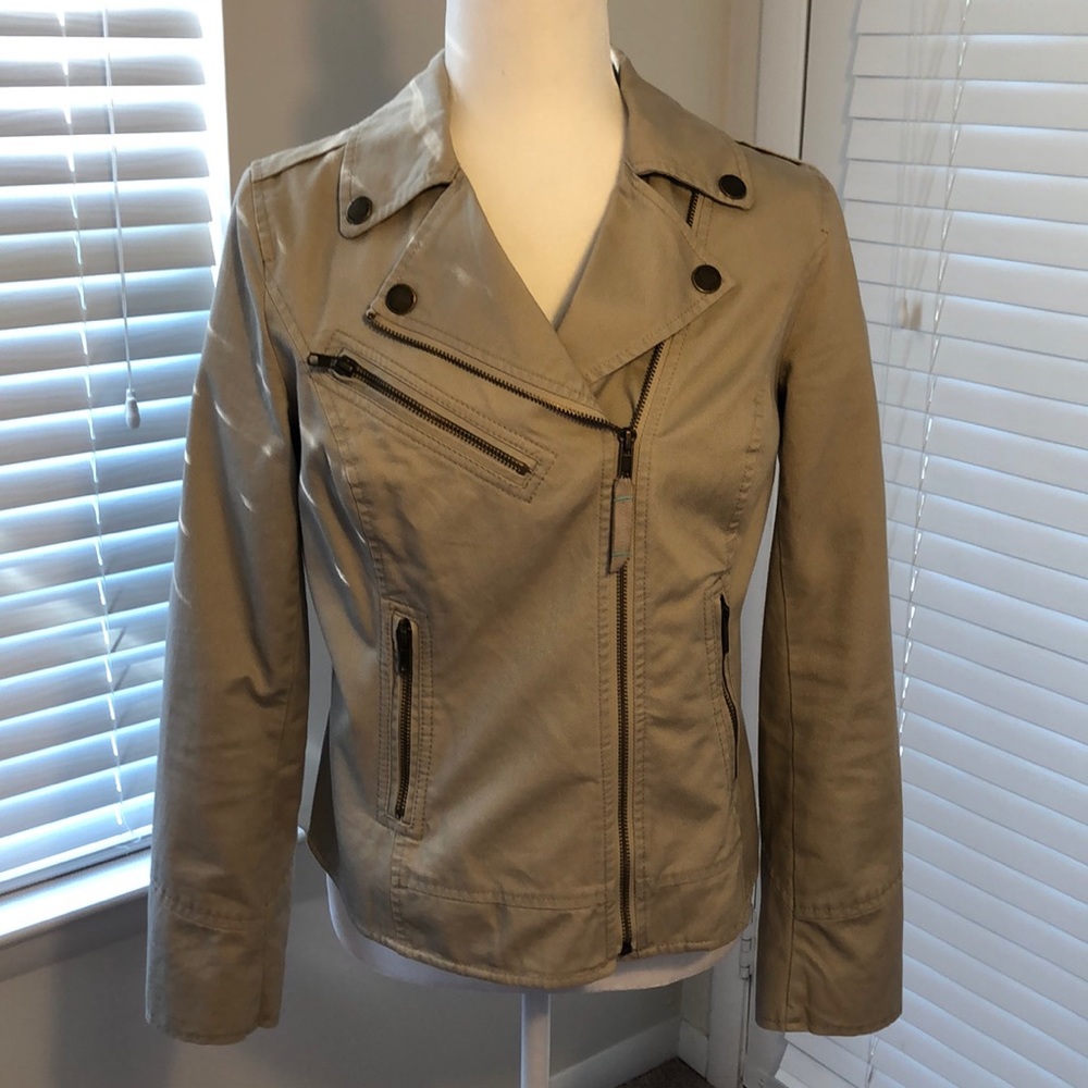 Boden Twill Moto Jacket, size 8